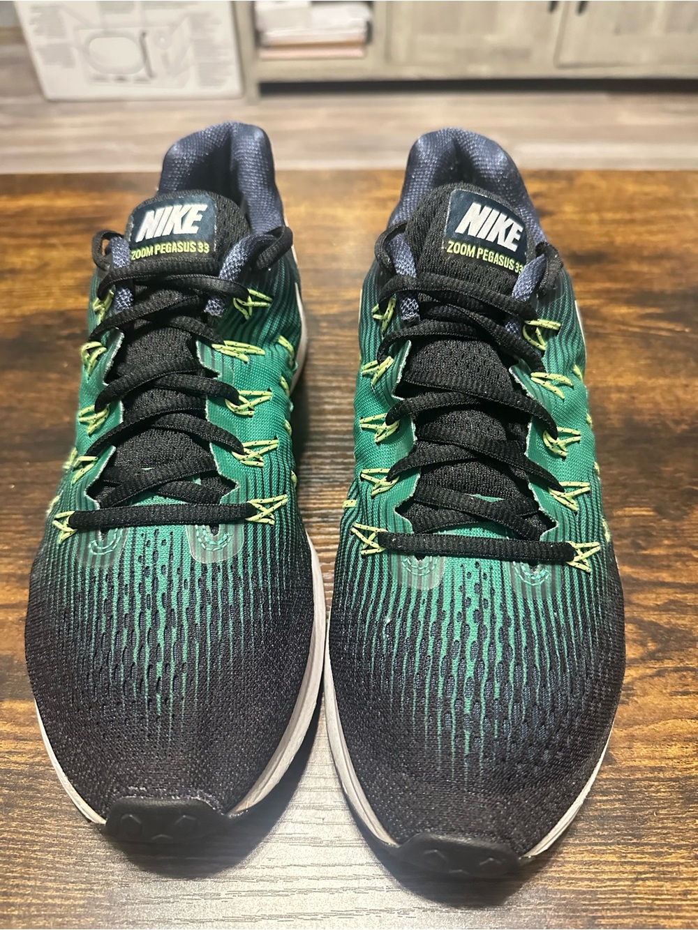 Nike Zoom Pegasus Men's Running Shoes - Black & Green